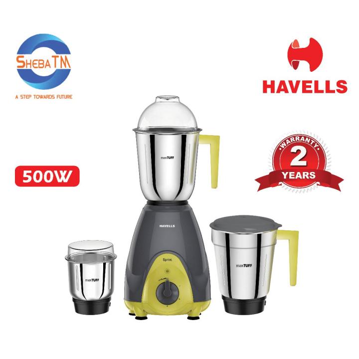 HAVELLS SPRINT MG 500W MIXER GRINDER 3SSJar Dark Grey- Green