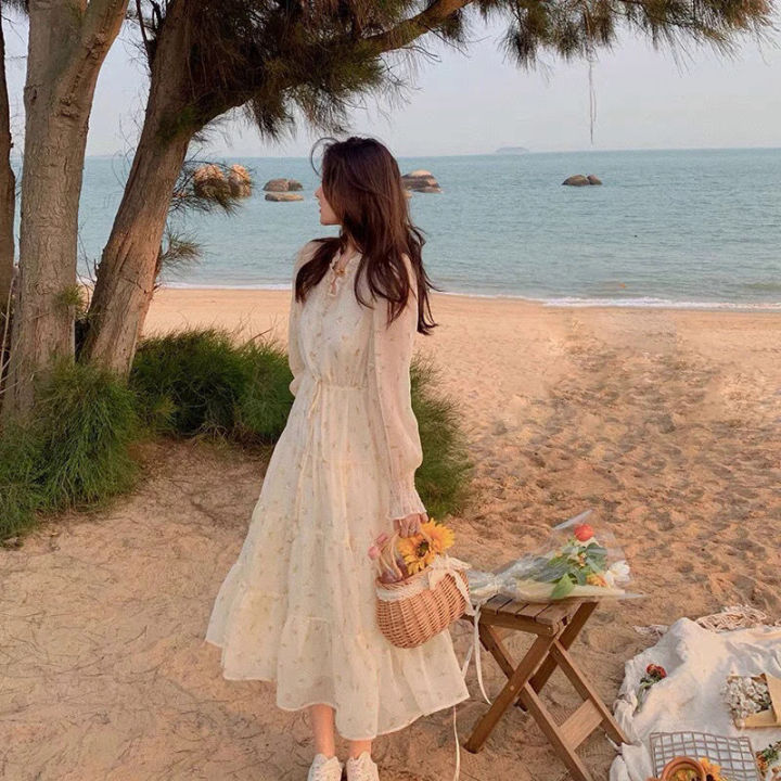 V%20neck%20elegant%20sweet%20dress%20women%20long%20sleeve%20chiffon%20floral%20party%20beach%20dress%20for%20girls%20Korean%20style%202021%20summer%20chic%20-%20Image%202