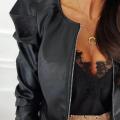 women leather jacket. 