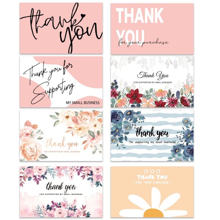 30pcs/Pack%20Flower%20Floral%20Thank%20You%20Cards%20Pink%20Small%20Business%20Card%20for%20Bakery%20Wedding%20Party%20Baby%20Shower%20Package%20Insert%20Mailer%20Bag%20-%20Image%202