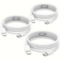 3Packs 10Ft/3m Long USB C To USB C Charging Cables, 60W Type C Charging Cable Fast Charge Cord For IPhone 15/15 Pro/15 Plus/15 Pro Max, IPad Pro/Air/Mini, MacBook Pro/Air, Samsung Galaxy S23 S22 S21 S20 Ultra, Google Pixel 7 6 5 4 3 2 XL And More. 