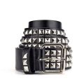 Punk Rivet Adjustable PU Leather Waistband Studded Belt Square Beads. 