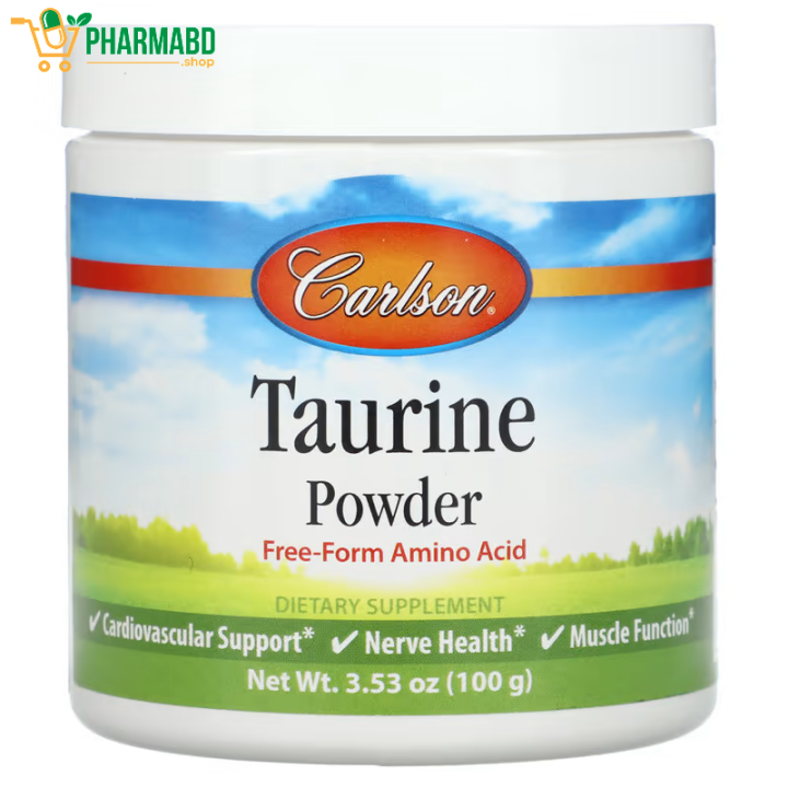 Carlson - Taurine Powder, Free-Form Amino Acid, Support, Nerve Health & Muscle Function, 100 Grams