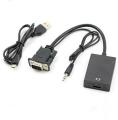 HDMI To VGA Male Output 1080P HD Audio TV AV HDTV Video Cable Converter Adapter. 