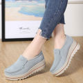 British style women's wedge heels small size single shoes women's high heels mom grinding noisy leather soft sole autumn platform rocker shoes 42. 