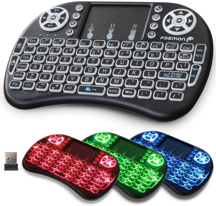 Mini Wireless Keyboard With Touch Pad & Backlit-Rgb - Keyboard