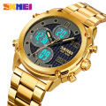 Skmei Three Time Double Display Multi-Function Trend Watch Waterproof Luminous Fashion Men's Sports Electronic Watch 1975. 