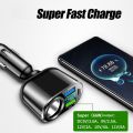 【Expert Recommended】 4In1 Multifunctional 60W Car Mounted Charger Portable 360 Degree Rotatable USB Phone Charge Adaptor Auto Accessories. 