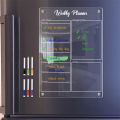 Qiunery Acrylic Calendar For Fridge Magnetic Weekly Planning Board Clear Memo Note Board With 6 Markers For Office Home School. 
