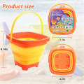 OUMERY 3PCS Foldable Bucket Foldable Pail Bucket Sand Buckets Silicone Collapsible Bucket for Kids Beach Play Camping 2L. 