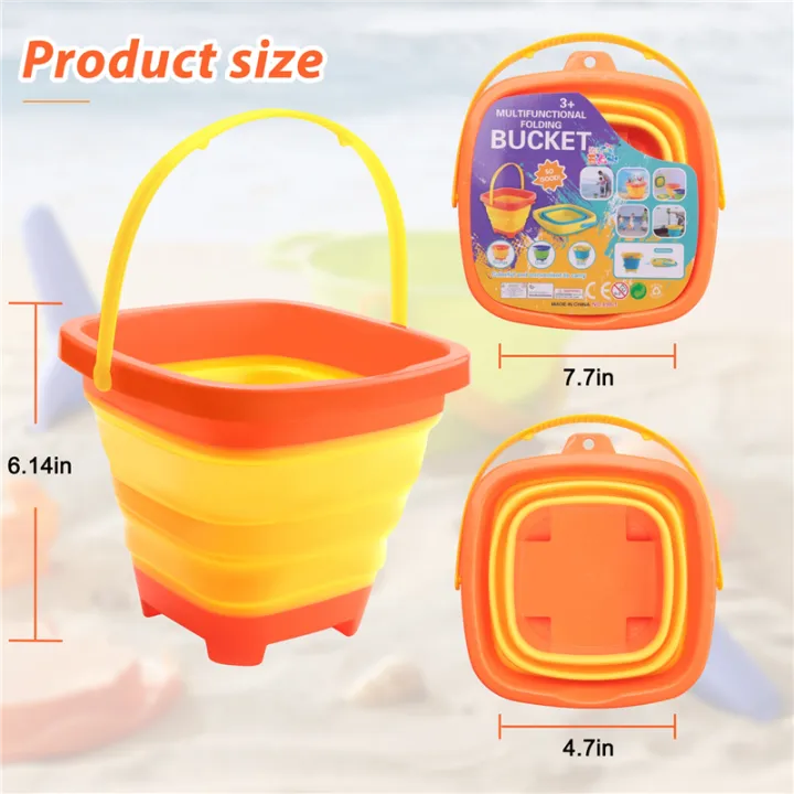 OUMERY%203PCS%20Foldable%20Bucket%20Foldable%20Pail%20Bucket%20Sand%20Buckets%20Silicone%20Collapsible%20Bucket%20for%20Kids%20Beach%20Play%20Camping%202L%20-%20Image%203