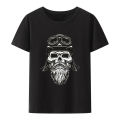 Red Devil As A Biker In Retro Style Modal Print T Shirt Men Comfortable Breathable Camisetas Creative Hipster Fashion Streetwear. 