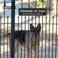 Outdoor Dog Sign Beware Dog Sign Paw Print Gate Closed Durable Aluminum Warning Home Outdoor Beware of Dog Sign. 