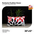 Exclusive Cushion Cover, (Red,Black,Ash) 20"x12", Only Cover. 