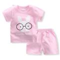 (New) 2 pcs/set unisex baby short sleeved tops shorts children home wear.