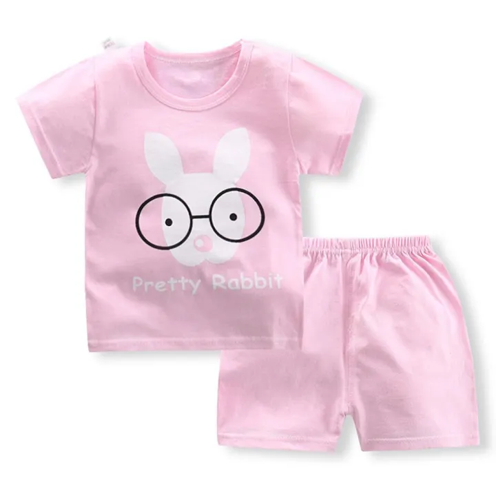 (New)%202%20pcs/set%20unisex%20baby%20short%20sleeved%20tops%20shorts%20children%20home%20wear%20-%20Image%205