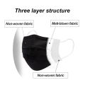 In Stock 10/50 Pcs Disposable Non-woven 3-layer Face Mask Anti Dust Breathable Mask Elastic Earband Adult Black Protective Masks.