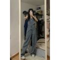 BAB YSNAKEOfficial Denim Suspender Pants Straight Loose Slimming Casual Women's Summer Mop New Age-Reducing. 