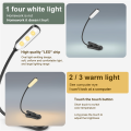 Reading Light with 3 Colors, Book Light for Reading in Bed Rechargeable Reading Lights for Books Black 2Pcs.