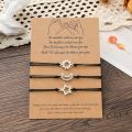 3 Pcs/Set Friendship Card Bracelets Long Distance Relationship Promise Bracelet Party Birthday Gift for Best Friends Sisters. 