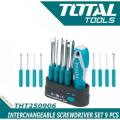 Total Interchangeable Screwdriver Set 9 Pcs (Tht250906). 