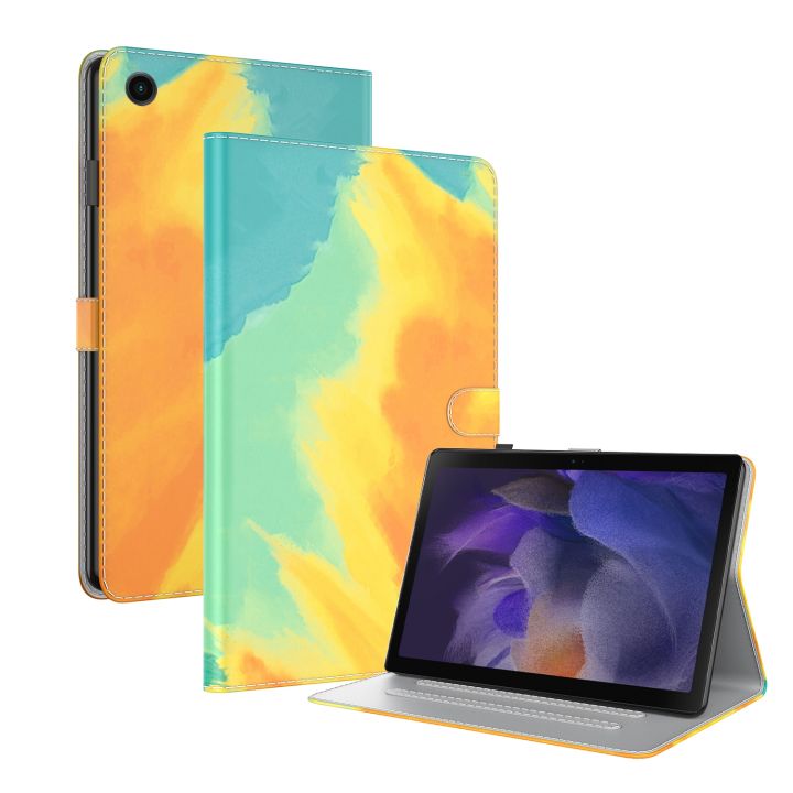 (COD Available)For Samsung Galaxy Tab А9 Watercolor Pattern Flip Leather Case