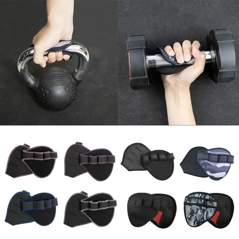 Aymzbd 2Pcs Weight Lifting Grips Workout Grips Flexible Barbell Bar Pads Hand Protector For Deadlift Gymnastics With Storage Case, Black