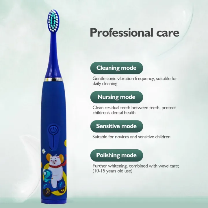Children%20Sonic%20Electric%20Toothbrush%20Cartoon%20Pattern%20USB%20Smart%20Kids%20Tooth%20Brush%206%20Replacement%20Brush%20Heads%20Oral%20Care%20Cleaning%20Tool%20-%20Image%206