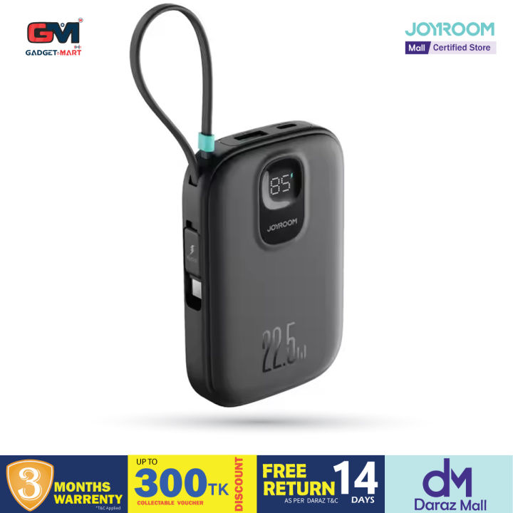 Joyroom JR-PBF18 22.5W Powerbank 10000mAh With Lightning Cable - Black