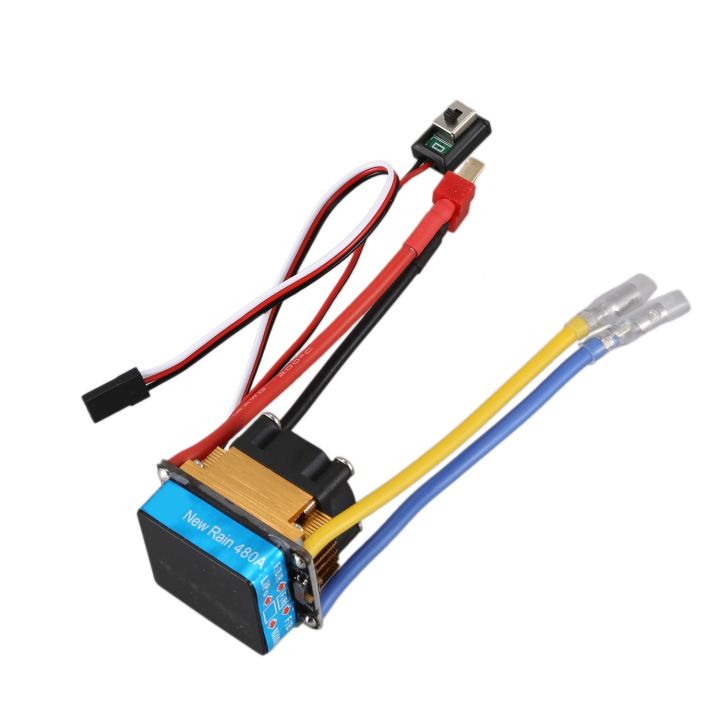 【Fast and Reliable Shipping】 480A Brushed ESC Single Motor with Cooling Fan Waterproof 2-4S 3 Modes 5V/3A BEC for RC Cars