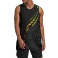 Polynesian Tribal Guam Totem Tattoo Prints Men's Basketball Jerseys Mesh Athletic Sports Shirts Plain Performance Team Uniforms.