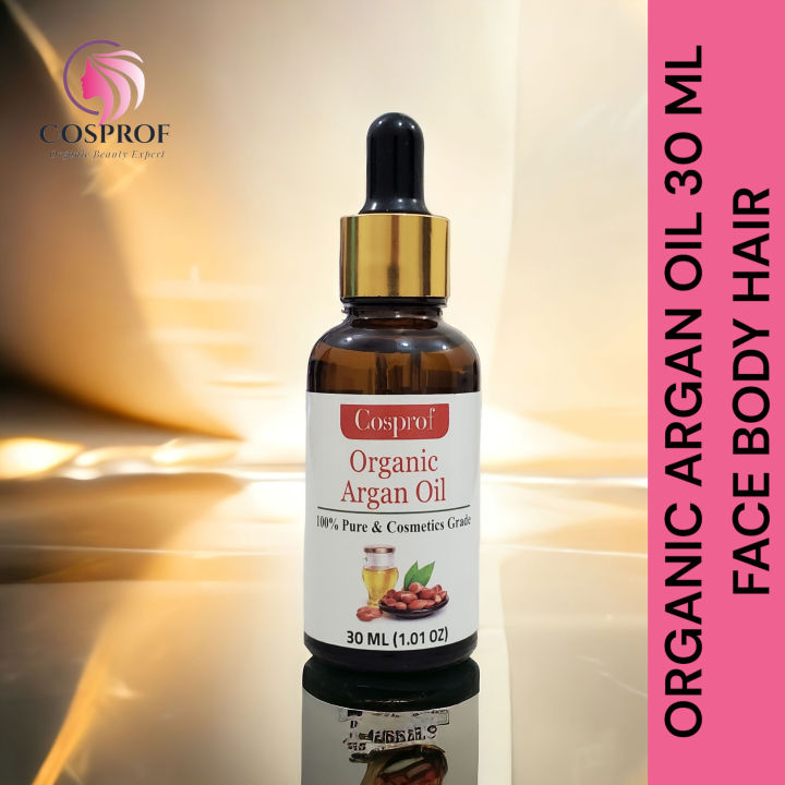 Cosprof Organic Aargan Oil 30 ml for Hair, Face & Body (Scentless)