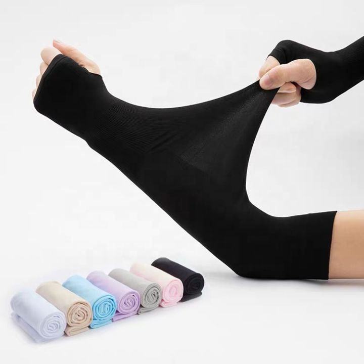 Ice%20Silk%20Fingerless%20Sun%20Protective%20Gloves%20for%20Women%20UV%20Protection%20Free%20Size%20Outdoor%20Sleeve%20-%20Image%204