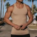 Rib Knitted Man Vests Summer Casual O-Neck Sleeveless Slim Stretch Sporty Tank Tops LXDZ-02. 