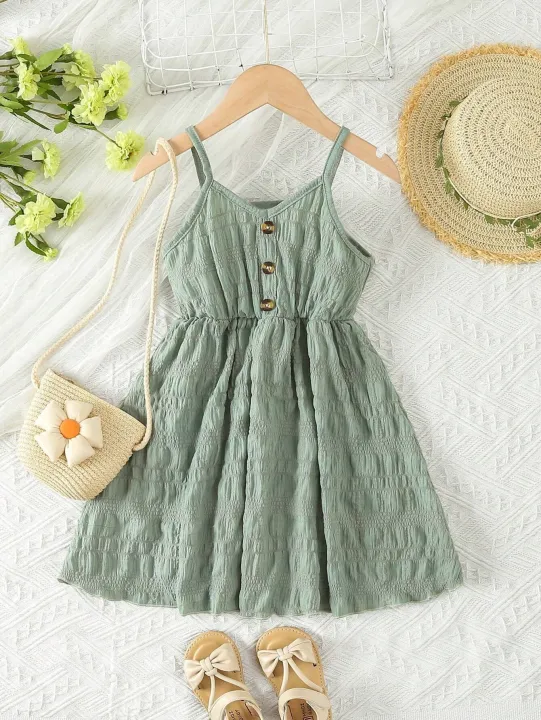 Kids%20Girls%20Fashionable%20Sleeveless%20Dress%20Simple%20Style%20with%20Buttons%20Tank%20Top%20Dress%20Children%E2%80%99s%20Clothes%20-%20Image%205