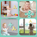【Krystal】Baby Suction Cup Spinner Toy Set – Cute Animal Design, Safe & Fun Sensory Play for Kids.