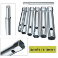 NANLIY- 10Pcs 6-22mm Metric Tubular Box Wrench Set Tube Bar Spark-Plug Spanner Steel Double Ended for Automotive Plumb Repair. 