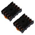 2X New 8 Round Pin 8-Pin PF083A Relay Base Socket. 