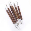 Pottery Clay Sculpture Carving Modeling Tools Wooden Handle Set of 6pcs.