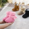 Size 20- 35 New Winter Furry Girl High Top Baby Snow Boots with Cute Hairball School Children Kids Warmer Cute Ball Fur Shoes. 