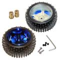 85 Mm Rubber Spiked Tires Wheel With Hex Coupling Coupler (2 Set). 