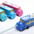Children's Multifunctional Bus train Metal Pencil Box (Random Design).