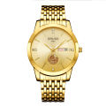 [ Low Price Impulse ] Foreign Trade One Piece Dropshipping Quartz Watch Luxury Gold Double Calendar Luminous Men's Water-Proof Watch. 