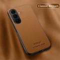 lthmy for Samsung Galaxy S26 Phone Case Luxury Leather Back Cover Matte Soft Edge Shockproof casing.