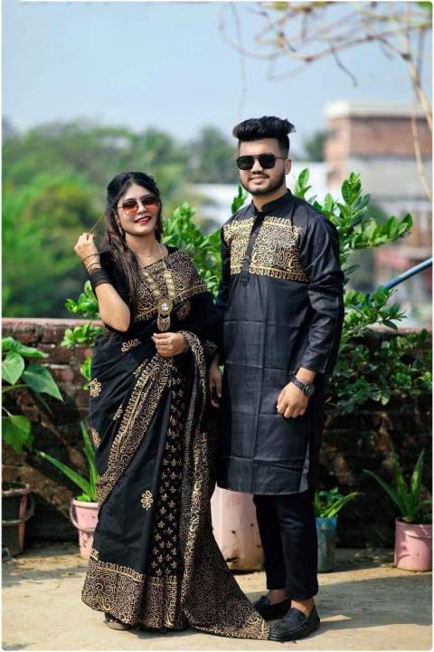 New%20Exclusive%20Designer%20high%20quality%20Half%20Silk%20Combo%20Couple%20Dress.%20-%20Image%202