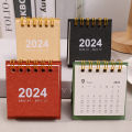 2024 Retro Simple Solid Color Desk Calendar Desktop Paper Mini Stand Calendar Daily Table Planner Yearly Agenda Organizer. 