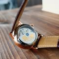 Reef Tiger/RT Men Luxury Watch Rose Gold Mechanical Watch Brown Leather Strap Analog Watches Relogio Masculino RGA82B0.