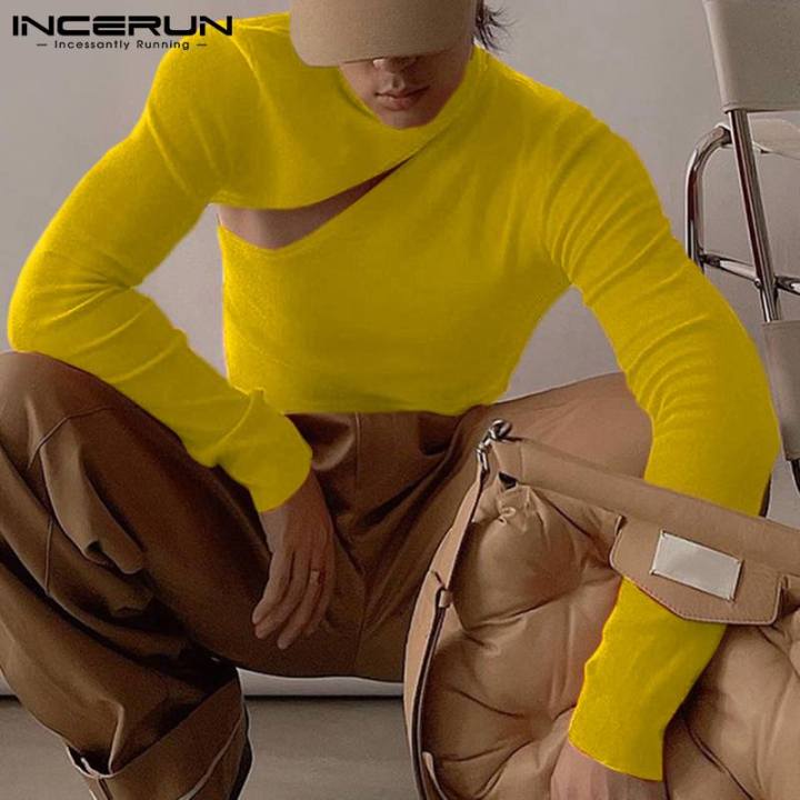 INCERUN%20Men%20T%20Shirt%20Solid%20Turtleneck%20Long%20Sleeve%20Streetwear%202022%20Hollow%20Out%20Fashion%20Men%20Clothing%20Fitness%20Casual%20Camisetas%20S-5XL%20-%20Image%206