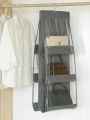 6 Pocket Foldable Hanging Bag 3 Layers Folding Shelf Bag Purse Handbag Organizer With free Hanger.