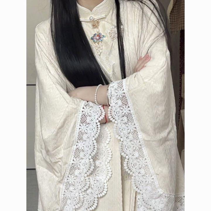 Cheongsam inverted big sleeves, ethnic style inverted girl, autumn 2023, young new Chinese temperament, spring and autumn to improve daily life